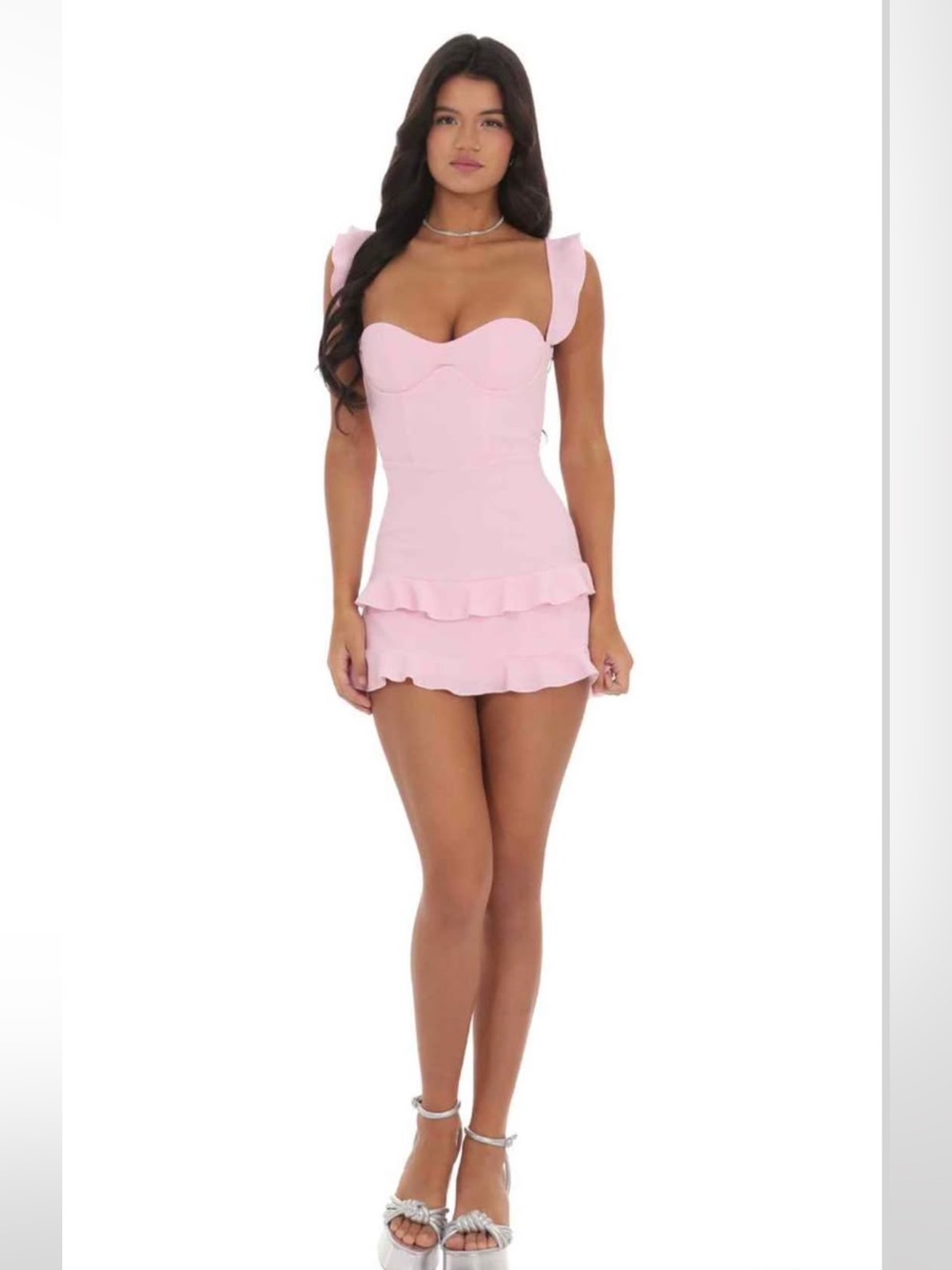 Lucy in the Sky Light Pink Ruffle Mini Dress